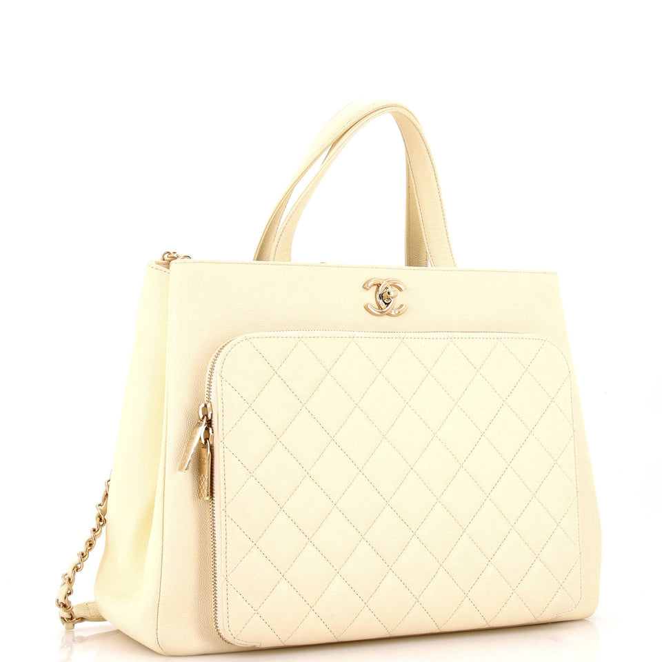 Business Affinity Tote Quilted Caviar Large