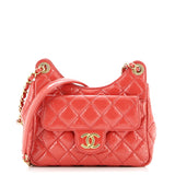 Wavy CC Hobo Quilted Crumpled Calfskin Small