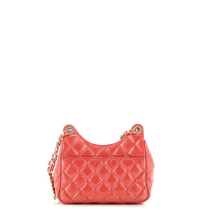 Wavy CC Hobo Quilted Crumpled Calfskin Small