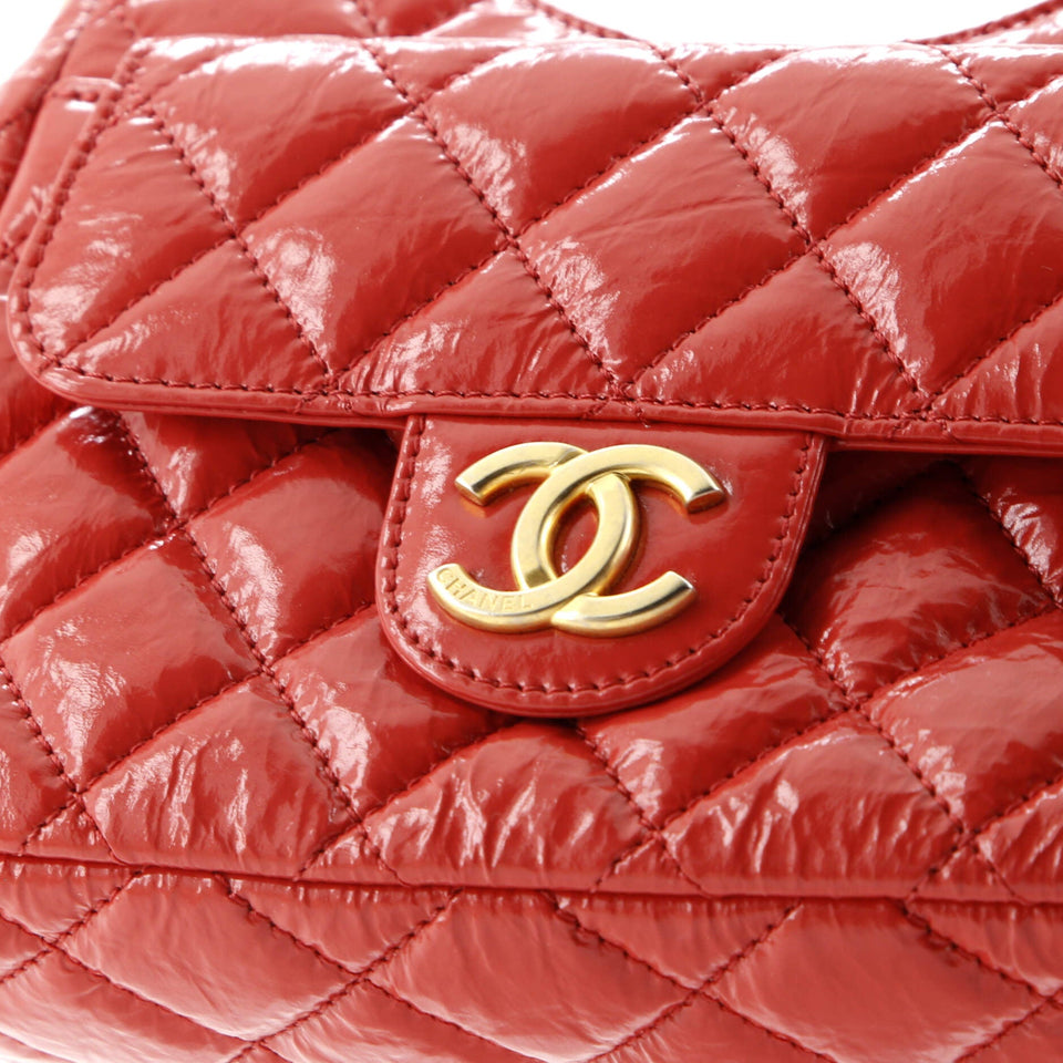 Wavy CC Hobo Quilted Crumpled Calfskin Small