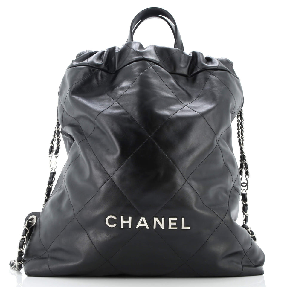 22 Chain Backpack Quilted Calfskin Large