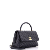 Coco Top Handle Bag Quilted Caviar Small