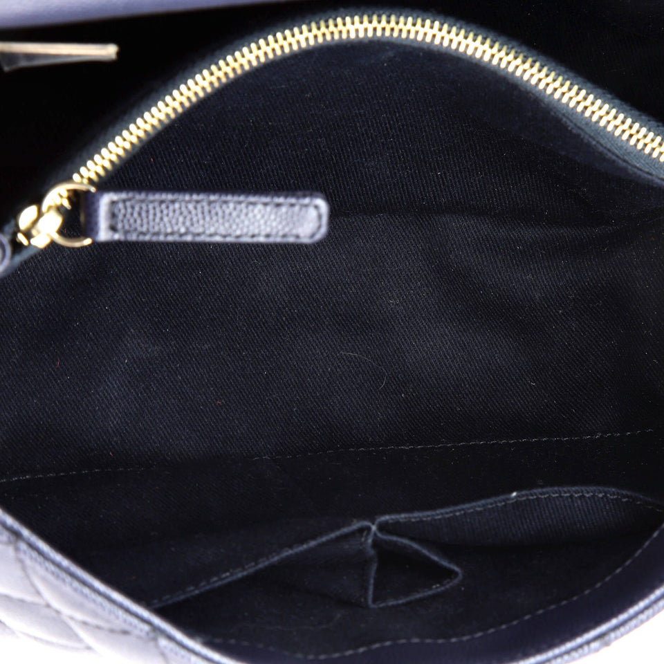 Coco Top Handle Bag Quilted Caviar Small