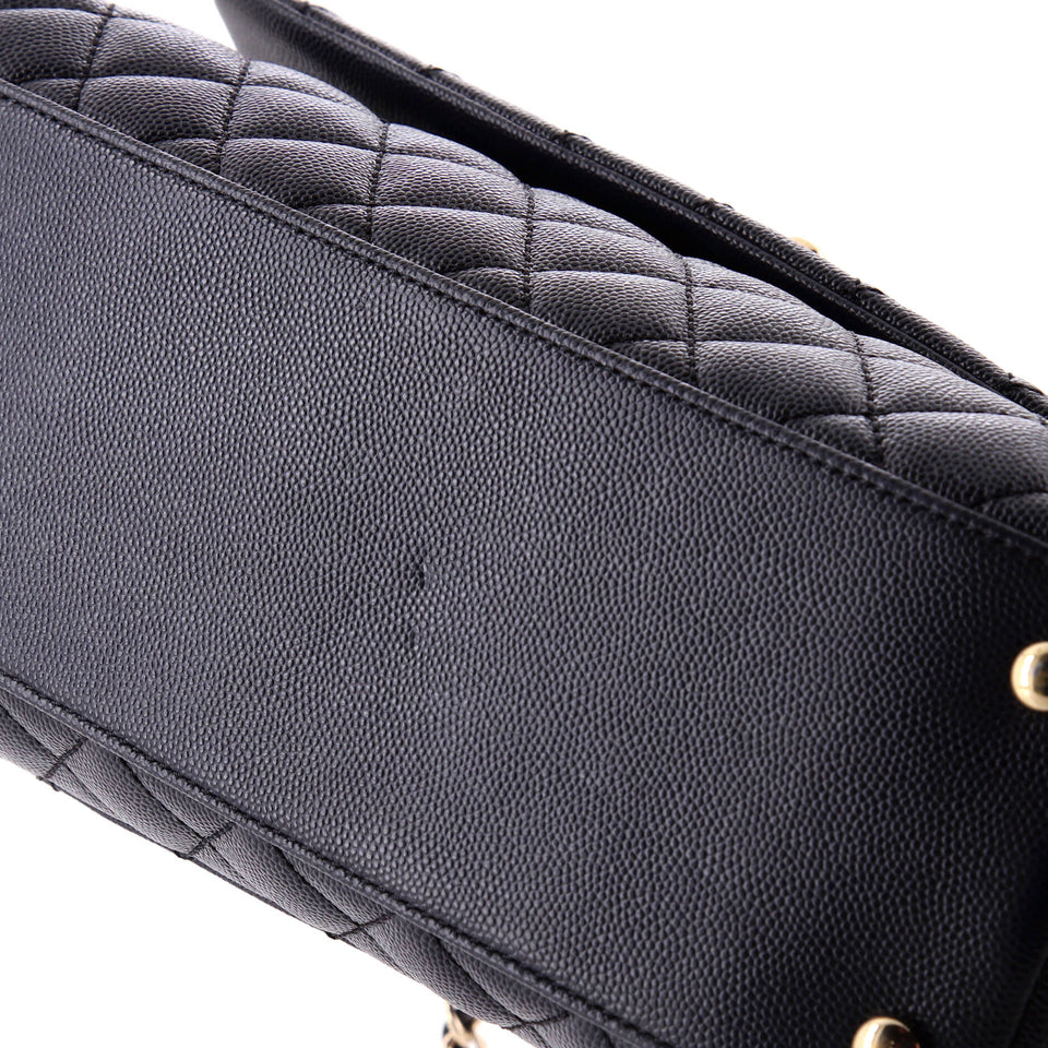 Coco Top Handle Bag Quilted Caviar Small