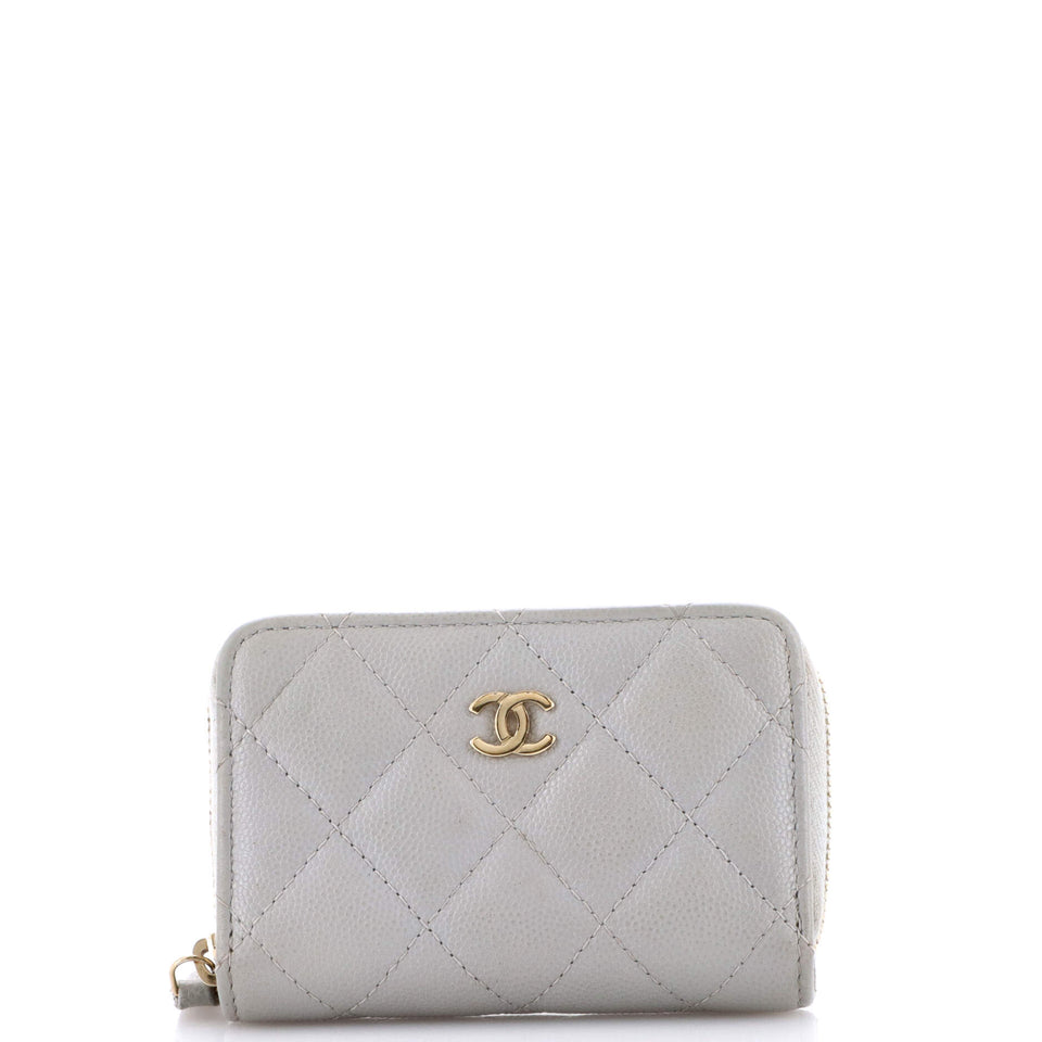 CC Zip Coin Purse Quilted Caviar Small
