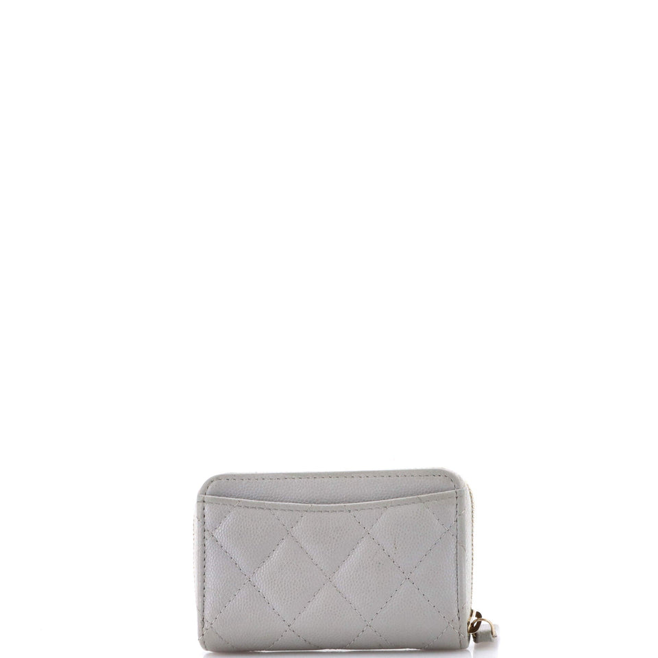 CC Zip Coin Purse Quilted Caviar Small