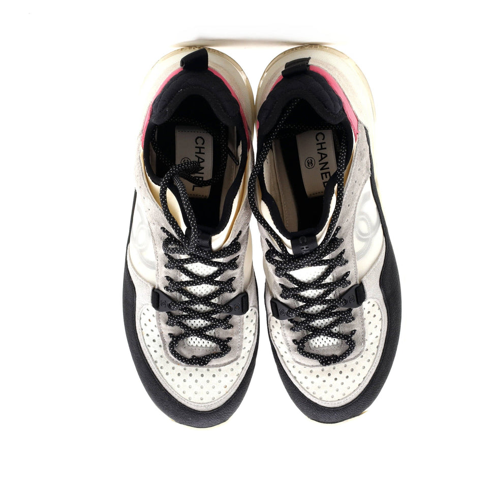 Women's CC Low-Top Sneakers Suede and Knit Fabric
