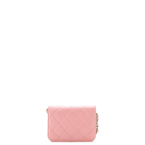 Classic Flap Card Holder on Chain Quilted Caviar Mini