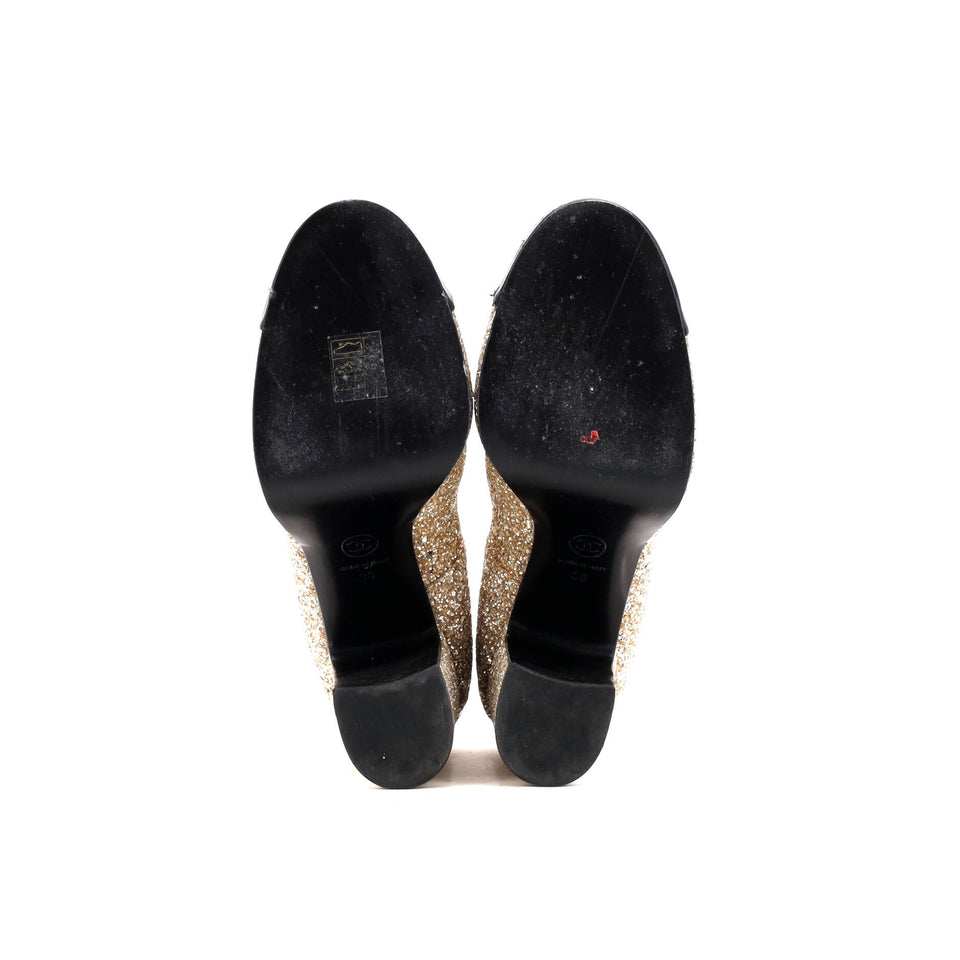 Women's Cap Toe CC Mary Jane Platform Pumps Glitter