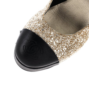 Women's Cap Toe CC Mary Jane Platform Pumps Glitter