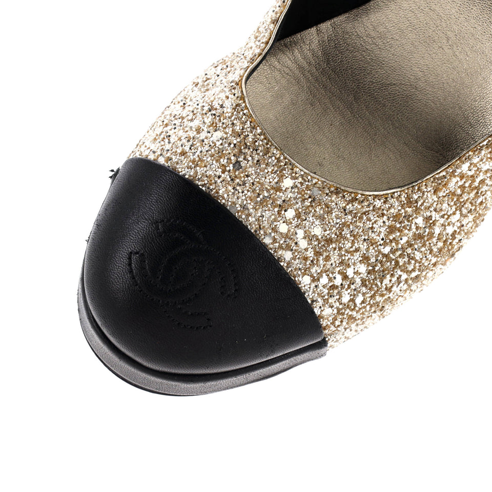 Women's Cap Toe CC Mary Jane Platform Pumps Glitter