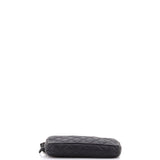 Double Zip Clutch with Chain Quilted Caviar