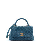 Coco Top Handle Bag Quilted Caviar Small