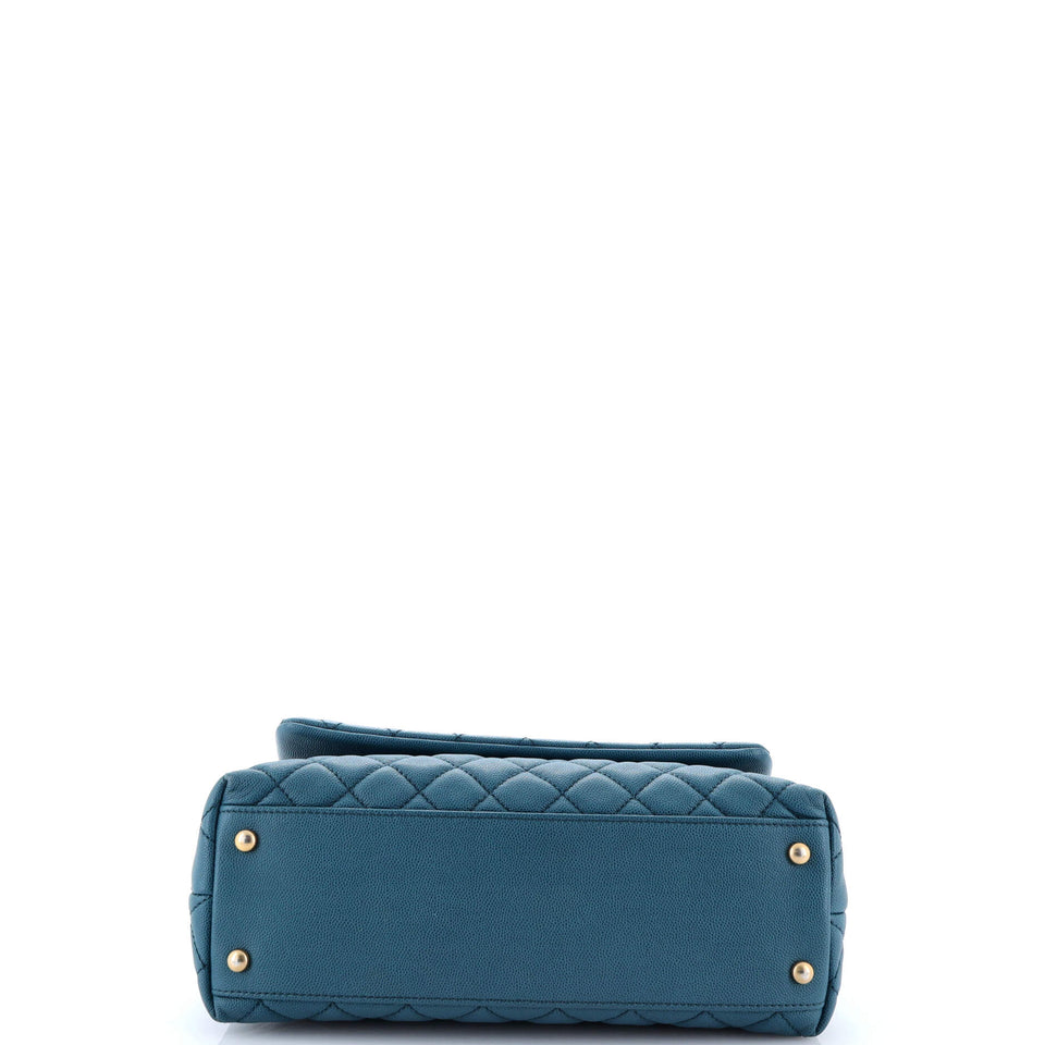 Coco Top Handle Bag Quilted Caviar Small