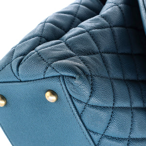 Coco Top Handle Bag Quilted Caviar Small
