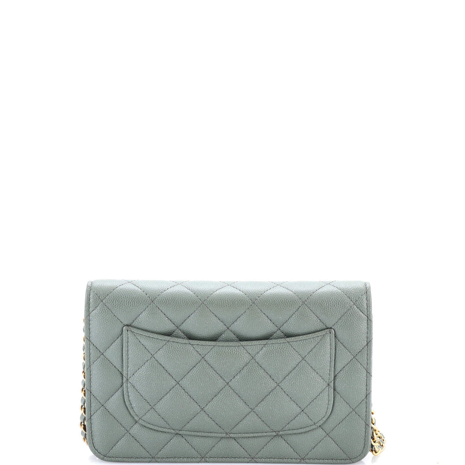 Wallet on Chain Quilted Caviar