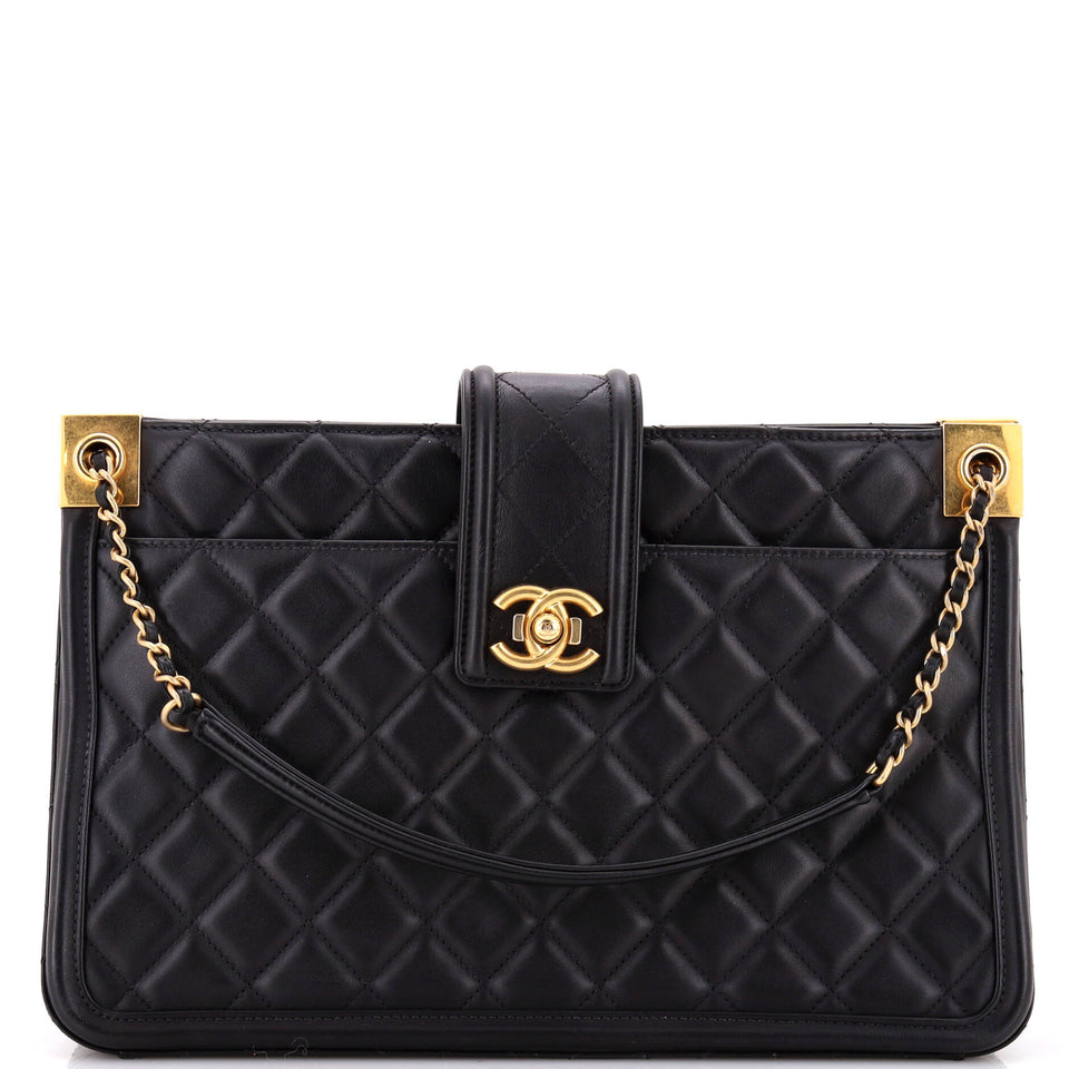 Elegant CC Tote Quilted Lambskin Large