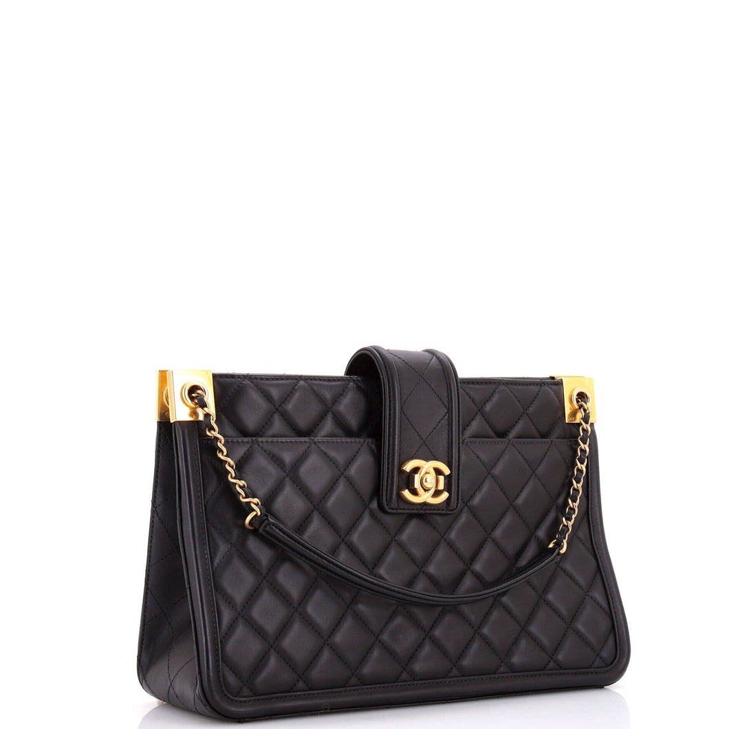 Elegant CC Tote Quilted Lambskin Large