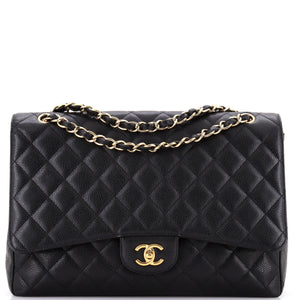 Classic Single Flap Bag Quilted Caviar Maxi