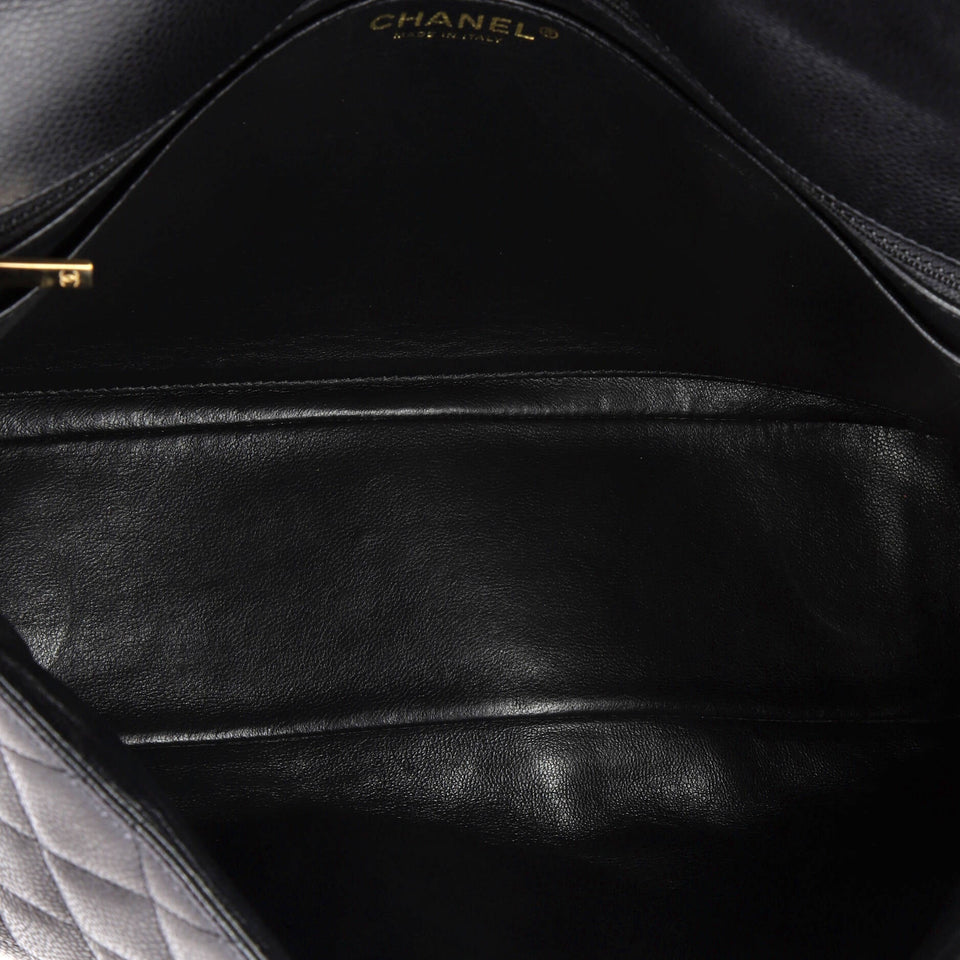 Classic Single Flap Bag Quilted Caviar Maxi