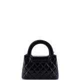 Kelly Top Handle Shopping Bag Quilted Shiny Aged Calfskin Mini