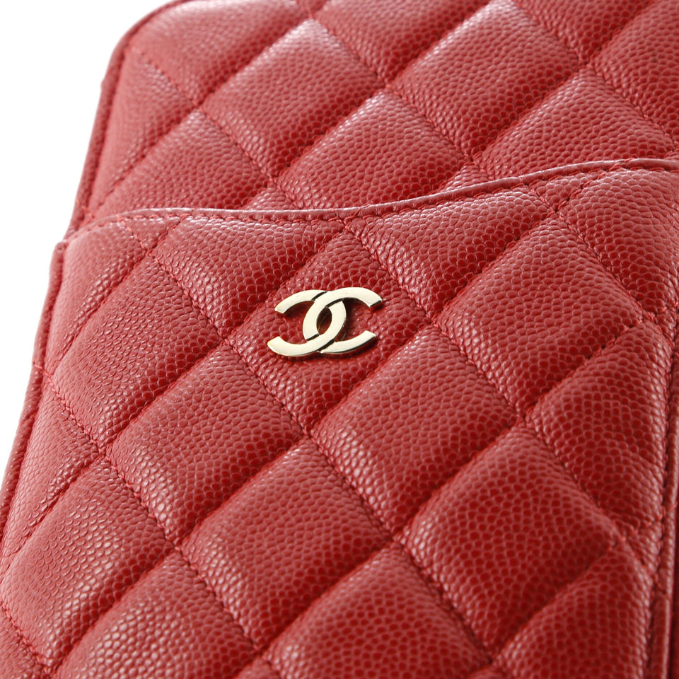 Classic Phone Case Pouch Quilted Caviar