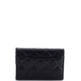 Classic Flap Card Case Quilted Caviar