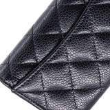Classic Flap Card Case Quilted Caviar
