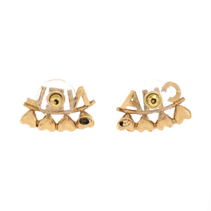 CHA-NEL Stud Earrings Metal with Crystals