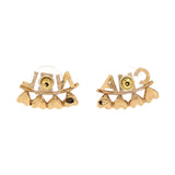 CHA-NEL Stud Earrings Metal with Crystals