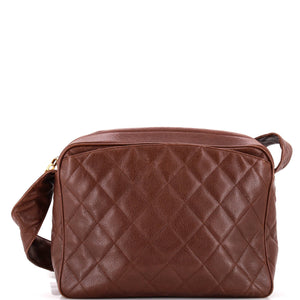 Vintage Diamond CC Shoulder Bag Quilted Caviar Large