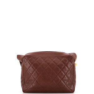 Vintage Diamond CC Shoulder Bag Quilted Caviar Large