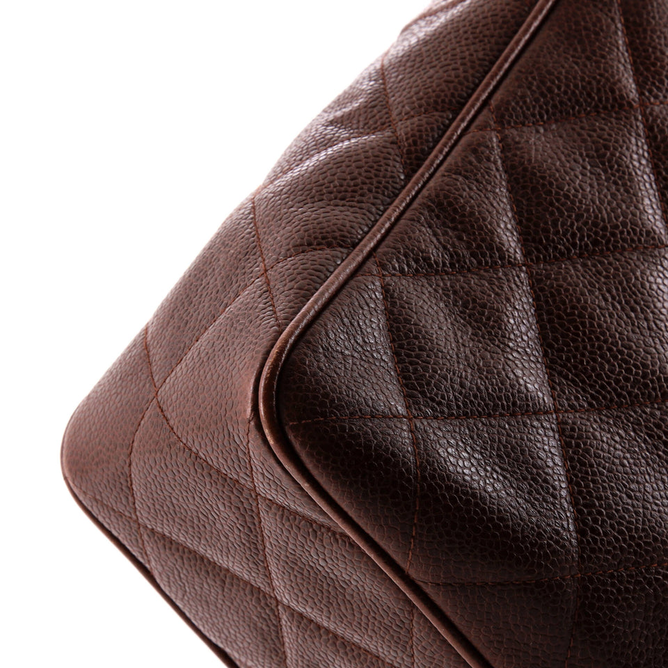 Vintage Diamond CC Shoulder Bag Quilted Caviar Large