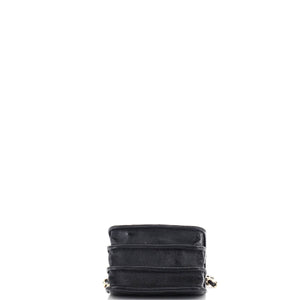 Charming Handle Flap Clutch with Chain Quilted Lambskin Mini