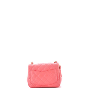 Square Classic Single Flap Bag Quilted Lambskin Mini