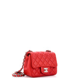 Square Classic Single Flap Bag Quilted Lambskin Mini