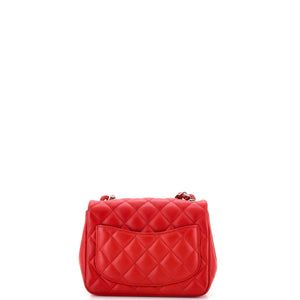 Square Classic Single Flap Bag Quilted Lambskin Mini