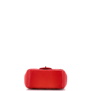 Square Classic Single Flap Bag Quilted Lambskin Mini