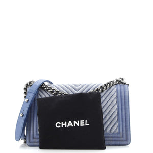 Boy Flap Bag Chevron Denim Old Medium