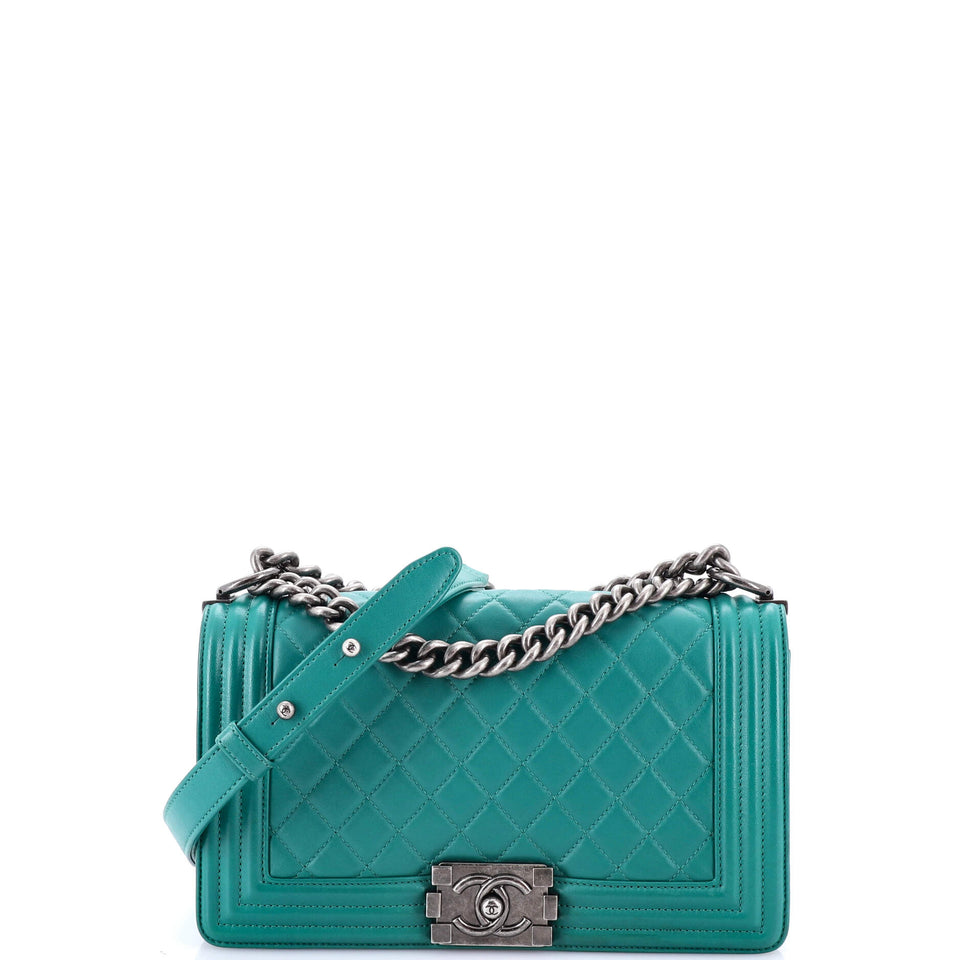 Boy Flap Bag Quilted Lambskin Old Medium