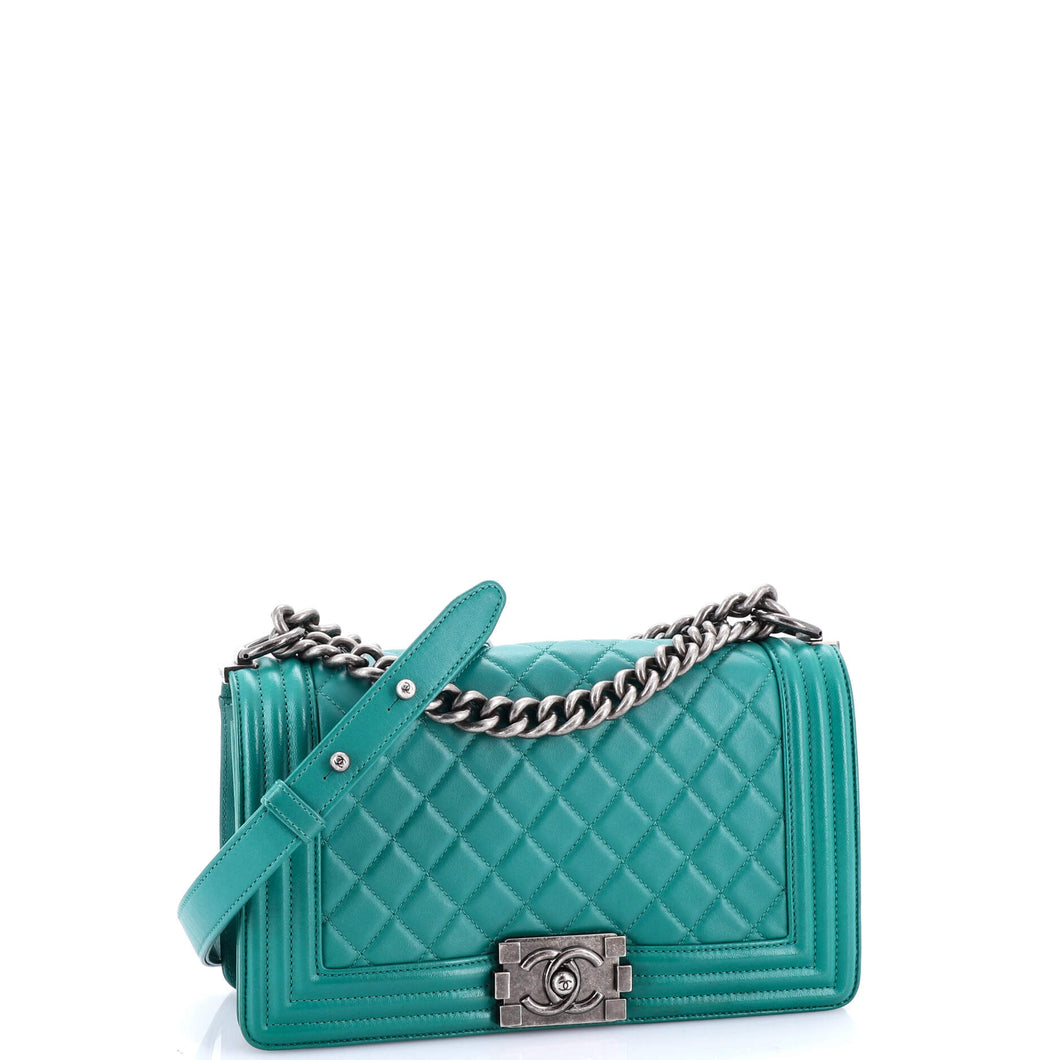 Boy Flap Bag Quilted Lambskin Old Medium
