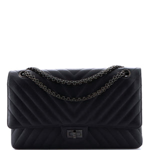 So Black Reissue 2.55 Flap Bag Chevron Sheepskin 226