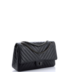So Black Reissue 2.55 Flap Bag Chevron Sheepskin 226