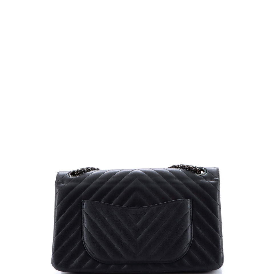 So Black Reissue 2.55 Flap Bag Chevron Sheepskin 226