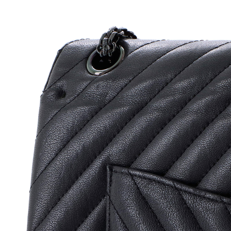 So Black Reissue 2.55 Flap Bag Chevron Sheepskin 226