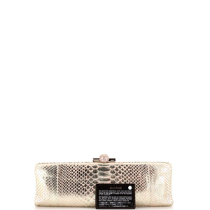 Frame Clutch Python with Crystals Medium