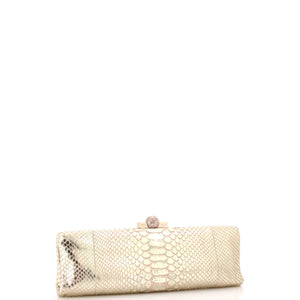 Frame Clutch Python with Crystals Medium