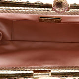 Frame Clutch Python with Crystals Medium