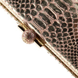 Frame Clutch Python with Crystals Medium