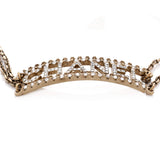 Logo Letters Plate Double Chain Choker Necklace Metal with Crystals